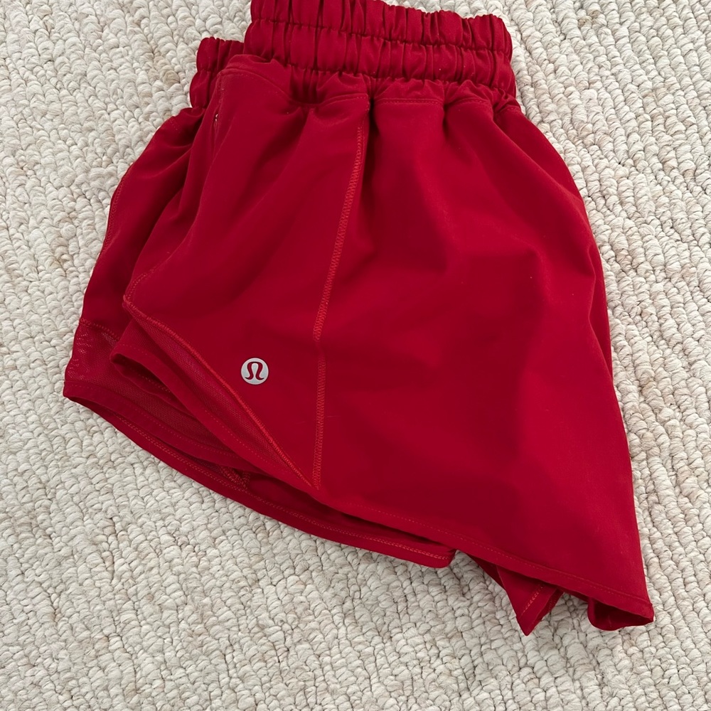Lululemon red hotty hot shorts